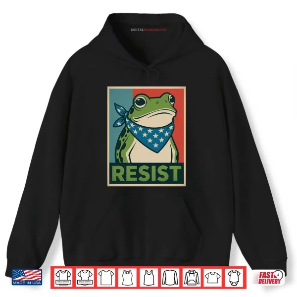 Hoodie Frog Resist Oregon No Kings Protest Resistance Democrat Shirt