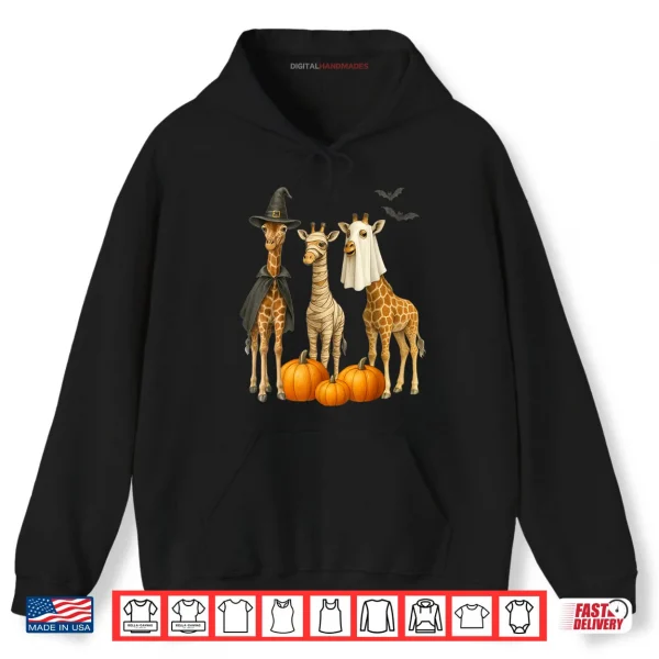 Hoodie Giraffe Boo Mummy Witch Halloween Giraffe Pumpkin Shirt