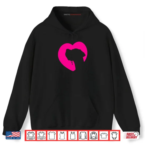 Hoodie Greatdanedog Profile Heart Pink Shirt