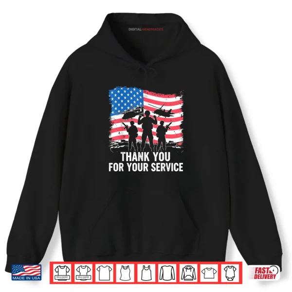 Hoodie Honoring Army Veterans American Flag Patriotic Shirt