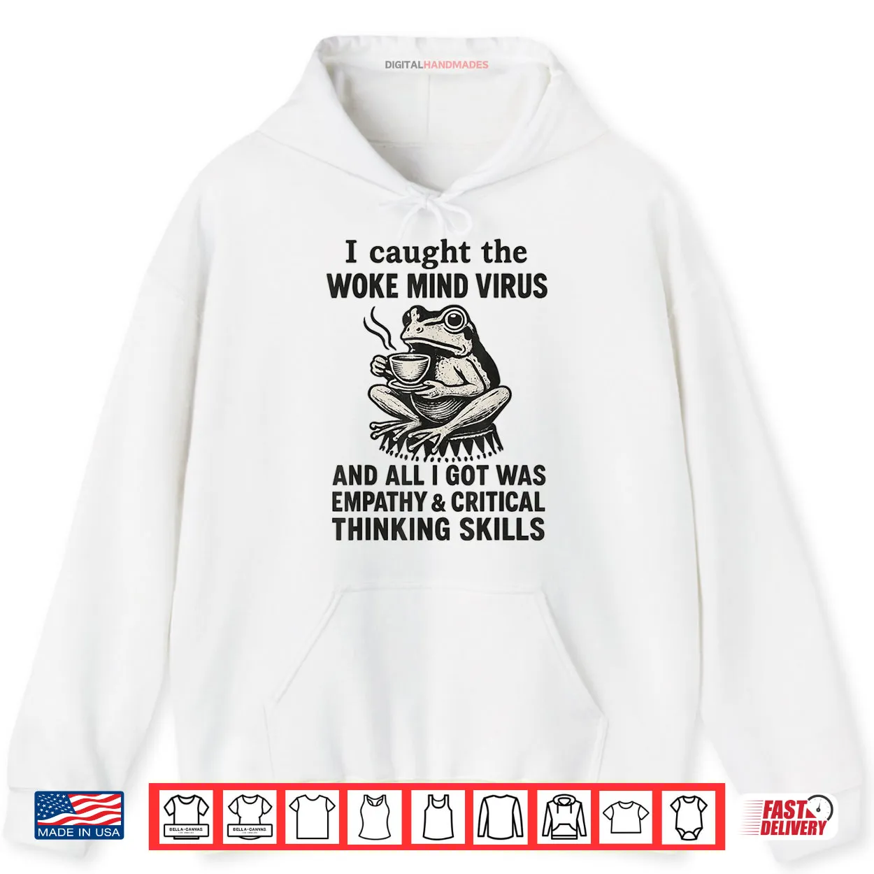 I Caught The Woke Mind Virus No Kings Protest Sign Frog Shirt I Caught The Woke Mind Virus No Kings Protest Sign Frog Shirt