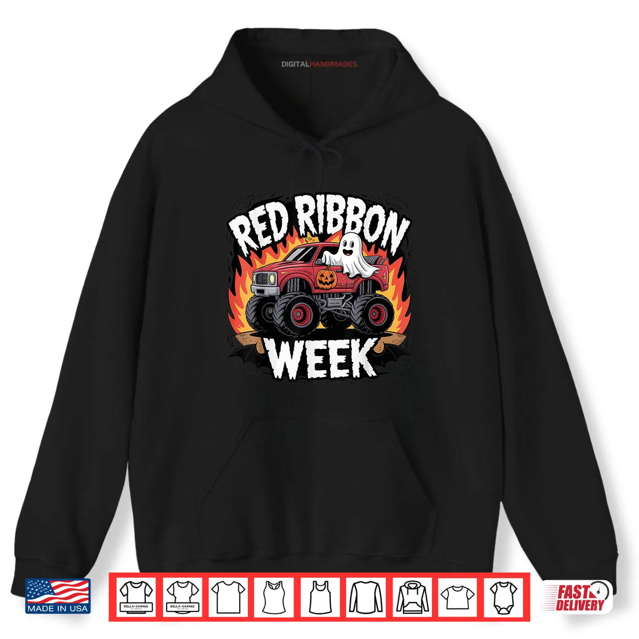 Kids Red Ribbon Week Awareness Monster Truck Shirt Kids Red Ribbon Week Awareness Monster Truck Shirt