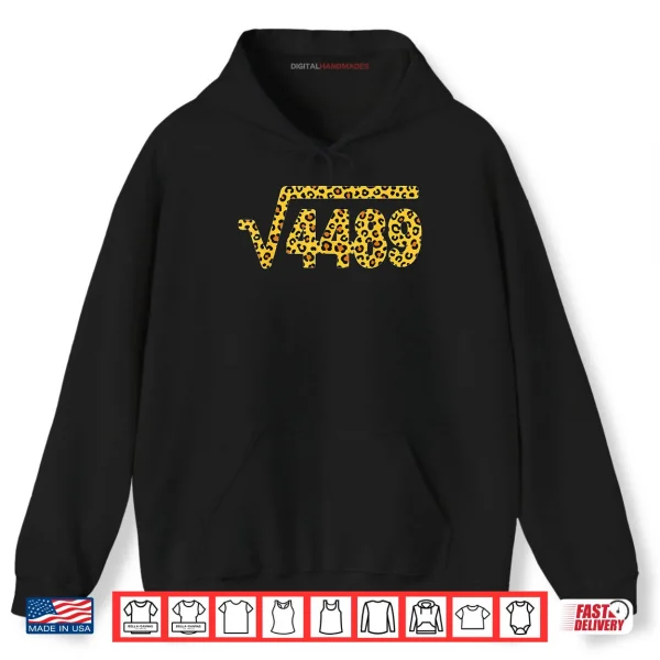 Hoodie Leopard Pattern Meme Square Root 4489 Slang Math Teacher Shirt