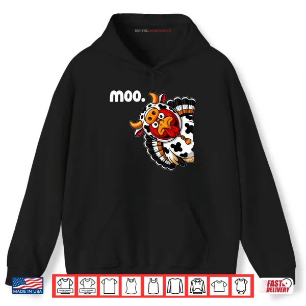 Hoodie Moo Turkey Cow Costume Fall Thanksgiving Shirt