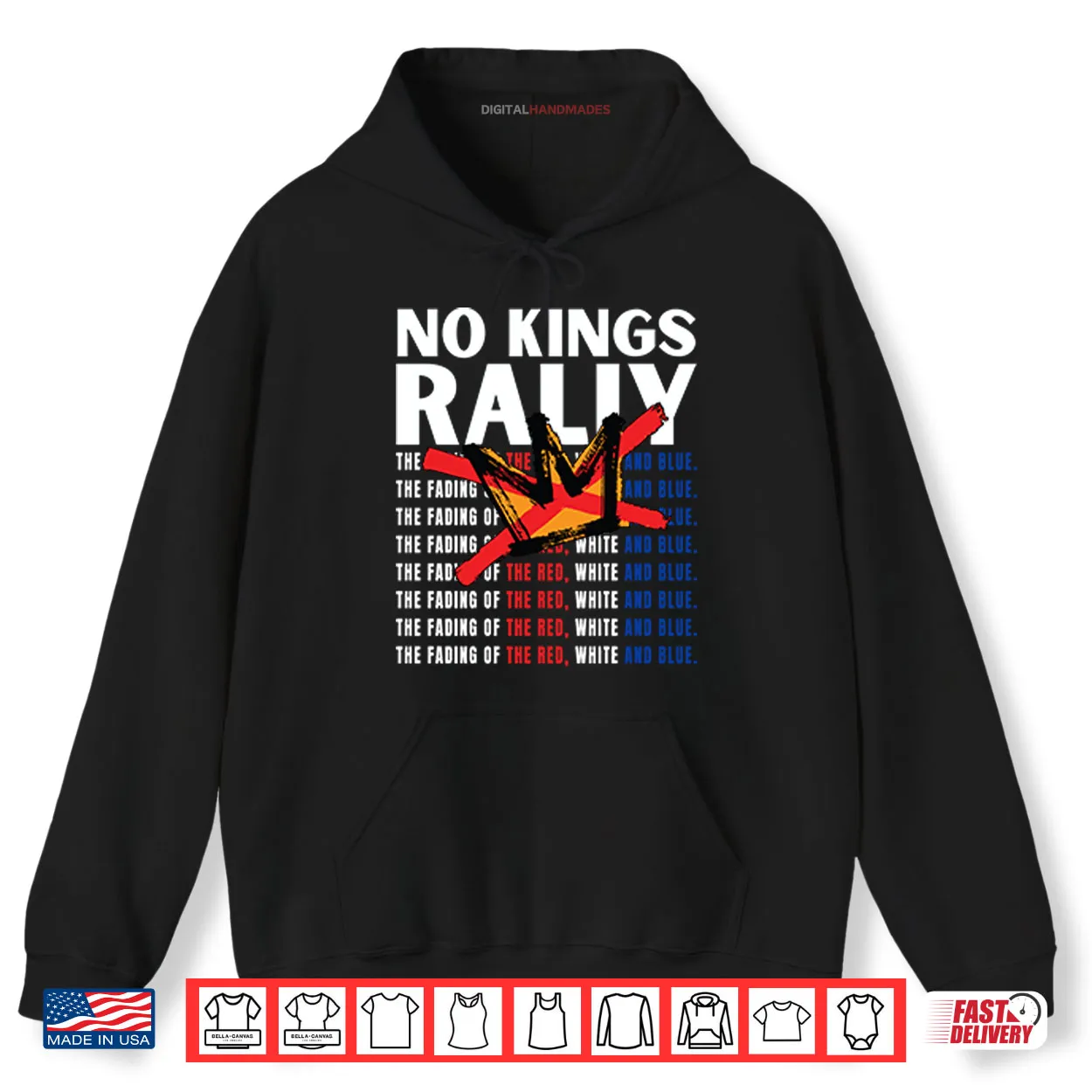 No Kings Rally The Fading Of The Red White And Blue Shirt No Kings Rally The Fading Of The Red White And Blue Shirt