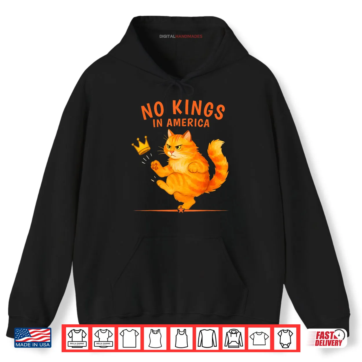 No Kings in America Patriotic Political Cat Shirt No Kings in America Patriotic Political Cat Shirt