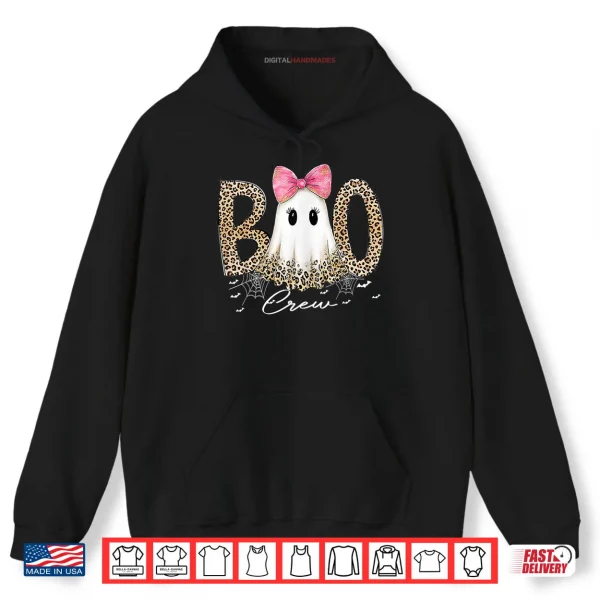 Hoodie Preppy Leopard Boo Boo Crew Ghost Halloween Shirt