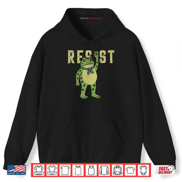 Hoodie Resist Frog Portland Frog Protest Funny Shirt