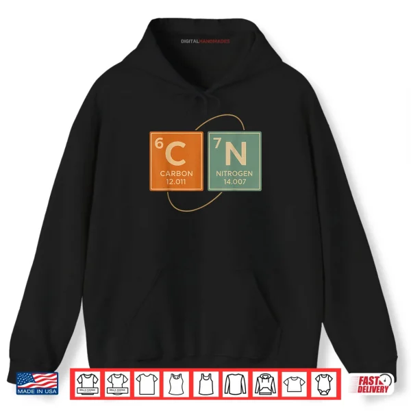 Retro Funny 6 7 Carbon Nitrogen Periodic Shirt 2 Hoodie Retro Funny 6 7 Carbon Nitrogen Periodic Shirt
