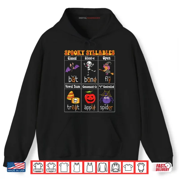 Spooky Syllables Teacher Funny Halloween Shirt 2 Hoodie Spooky Syllables Teacher Funny Halloween Shirt