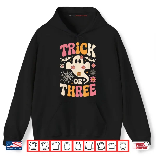 Trick Or Three 3 Years Old Birthday Groovy Ghost Halloween Shirt 2 Hoodie Trick Or Three 3 Years Old Birthday Groovy Ghost Halloween Shirt