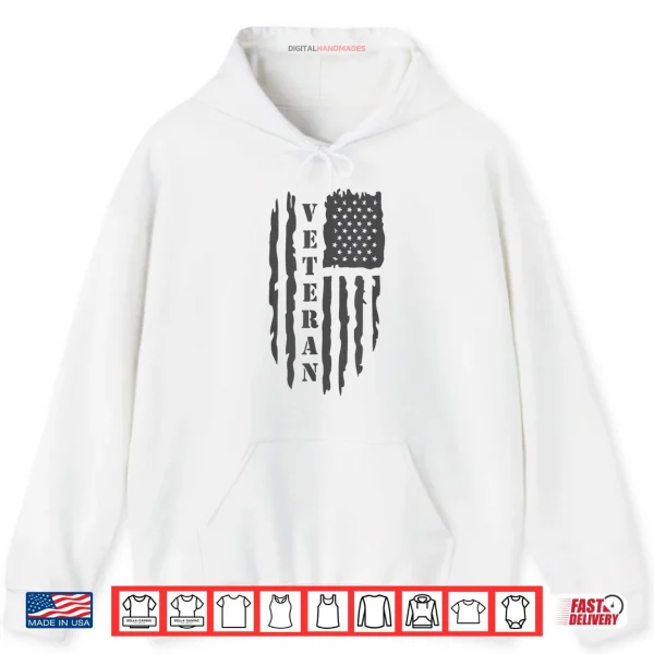 Hoodie Veteran American Flag Memorial Day Patriotic Soldiers Army Shirt