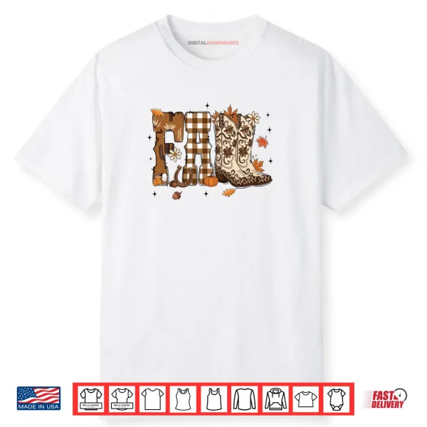 Howdy Fall Country Western Cowboy Boots Thanksgiving Autumn Shirt