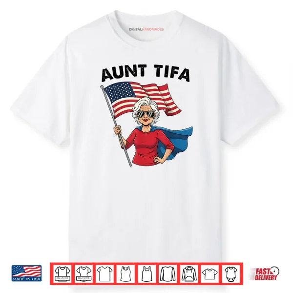 I Am Aunt Tifa Woman’s Girl Aunt Tifa America Flag Shirt