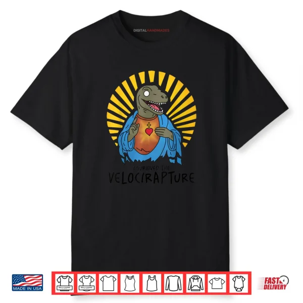 I Survived The Velocirapture Raptor Jesus Shirt