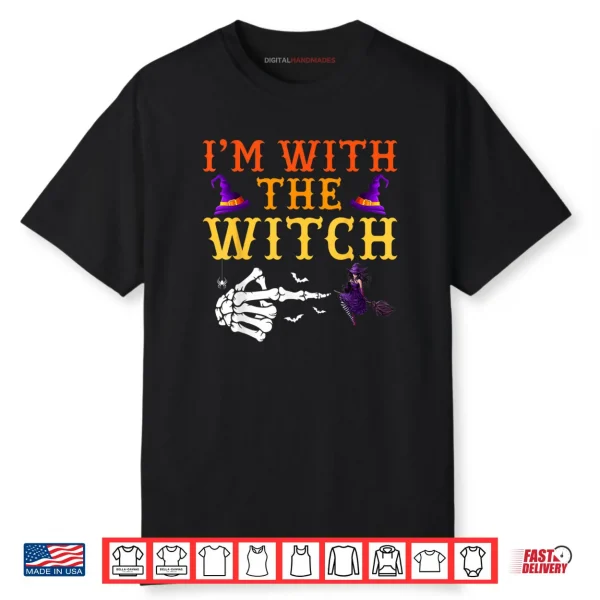 I’m with The Witch Couple Costume Halloween Shirt