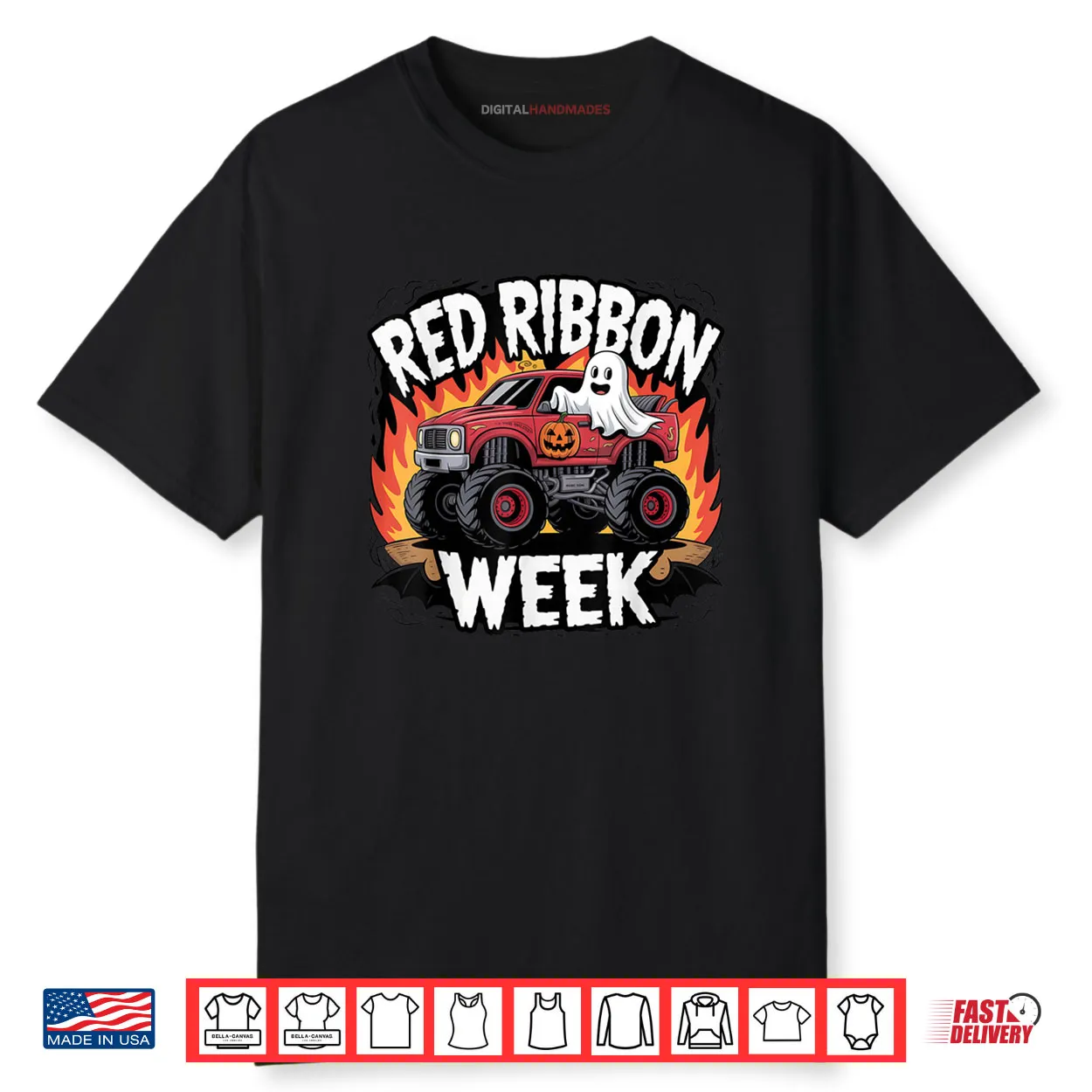 Kids Red Ribbon Week Awareness Monster Truck Shirt Kids Red Ribbon Week Awareness Monster Truck Shirt
