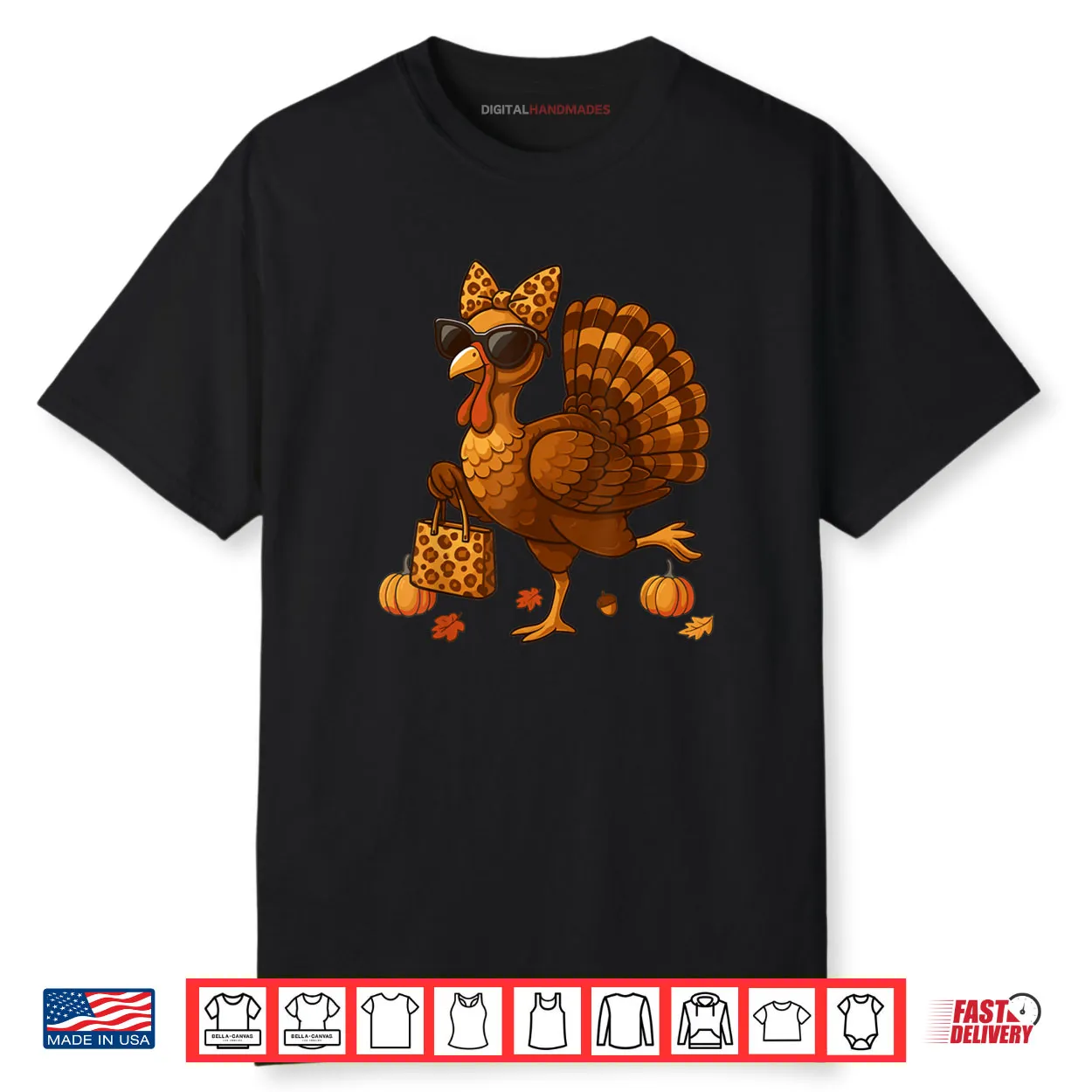 Leopard Turkey with Sunglasses Funny Thanksgiving Shirt Leopard Turkey with Sunglasses Funny Thanksgiving Shirt