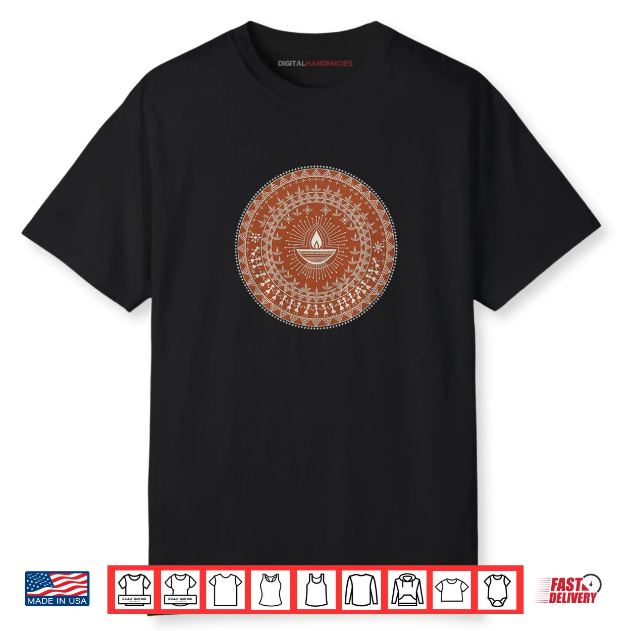 Mandala Warli Diya Shirt Mandala Warli Diya Shirt