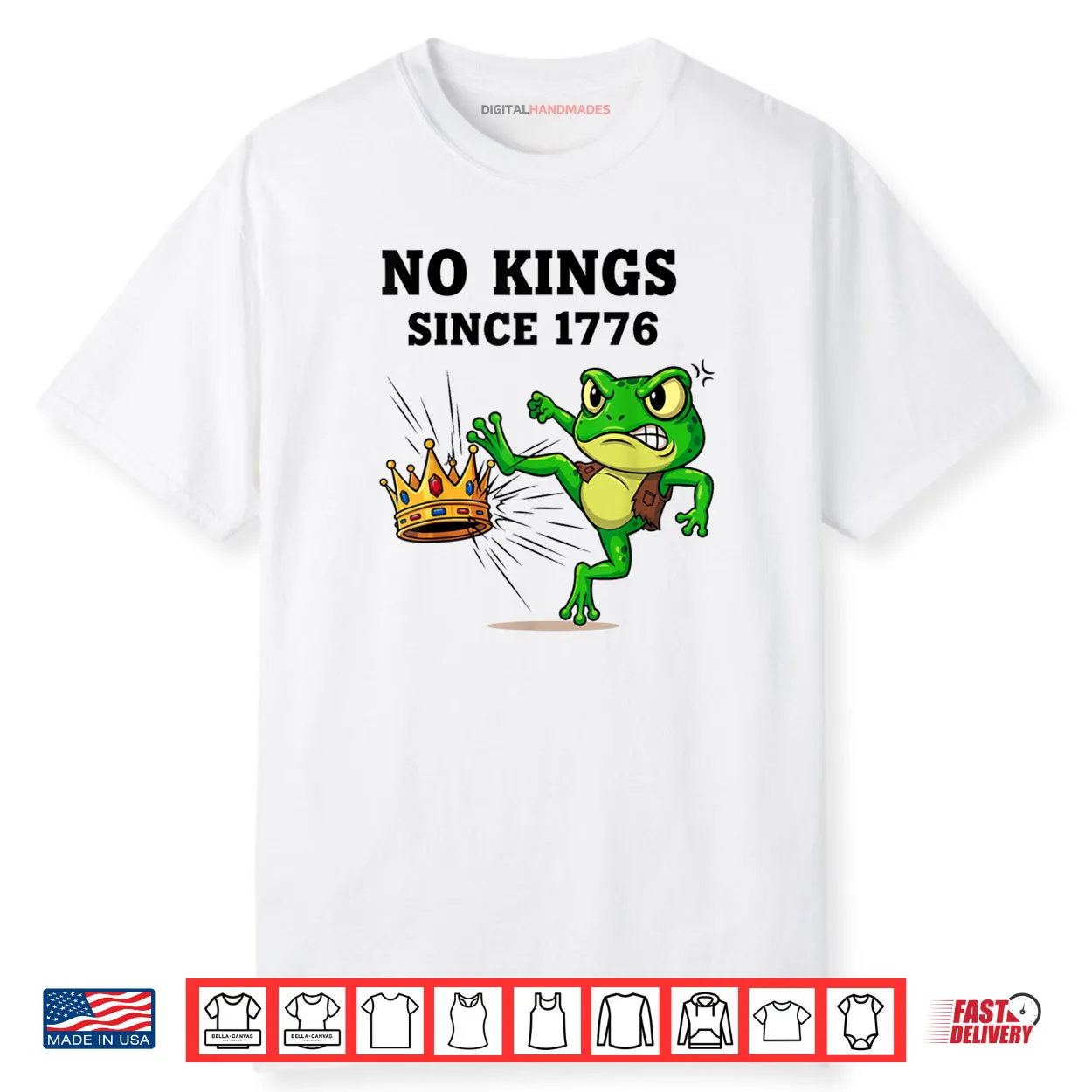 No Kings Since 1776 Frog Protest Shirt No Kings Since 1776 Frog Protest Shirt