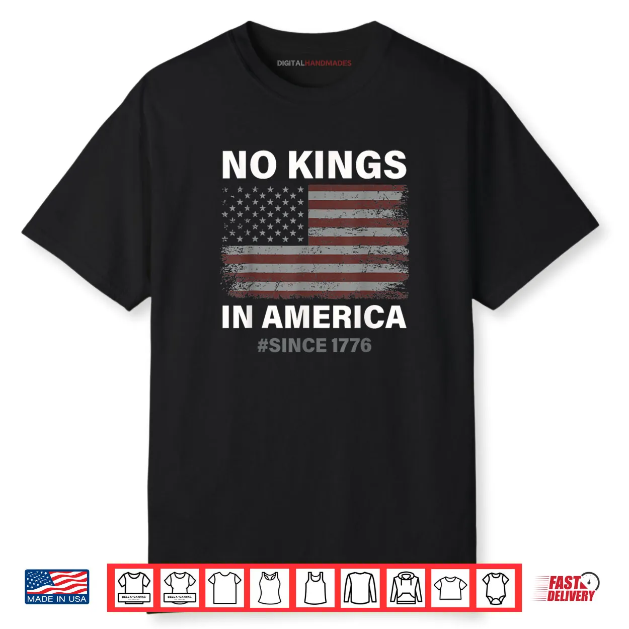 No Kings in America Since 1776 Vintage USA Flag No Kings Shirt No Kings in America Since 1776 Vintage USA Flag No Kings Shirt