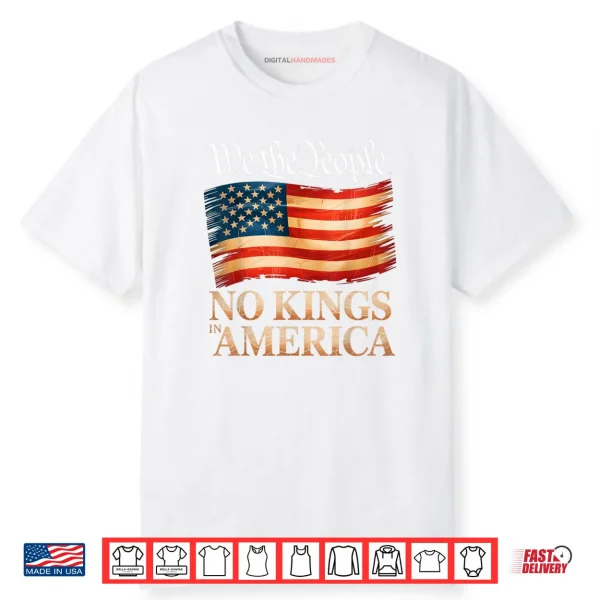 No Kings in America US Flag Vintage Men Women Shirt