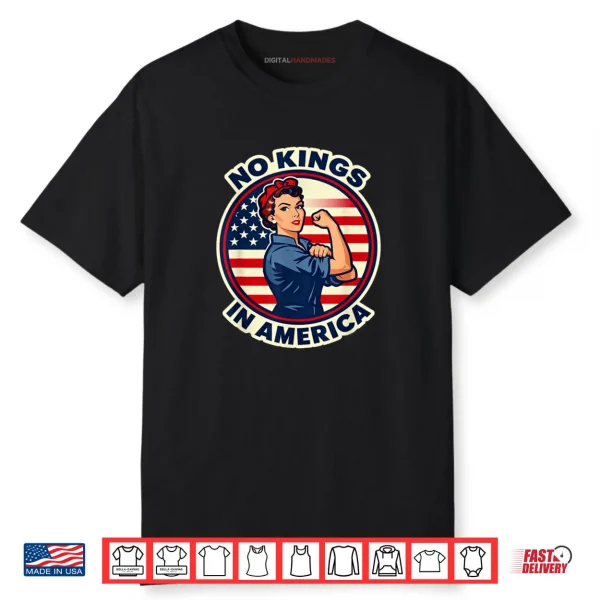 No Kings in America Vintage USA Flag Shirt