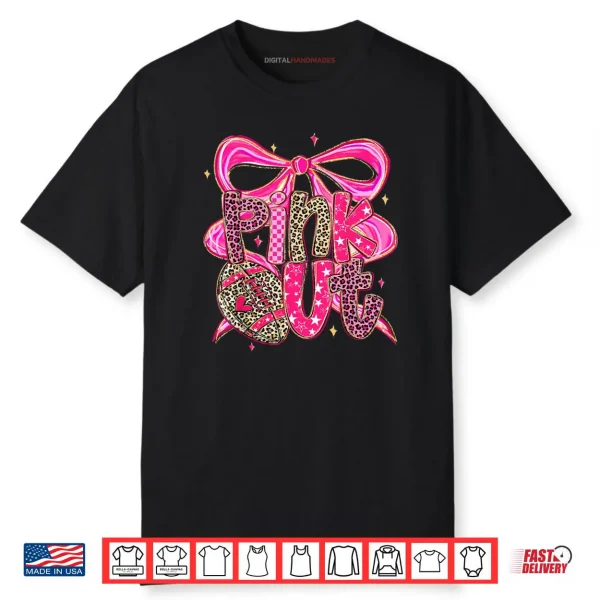 Pink Out Breast Cancer Football Coquette Bow Shirt