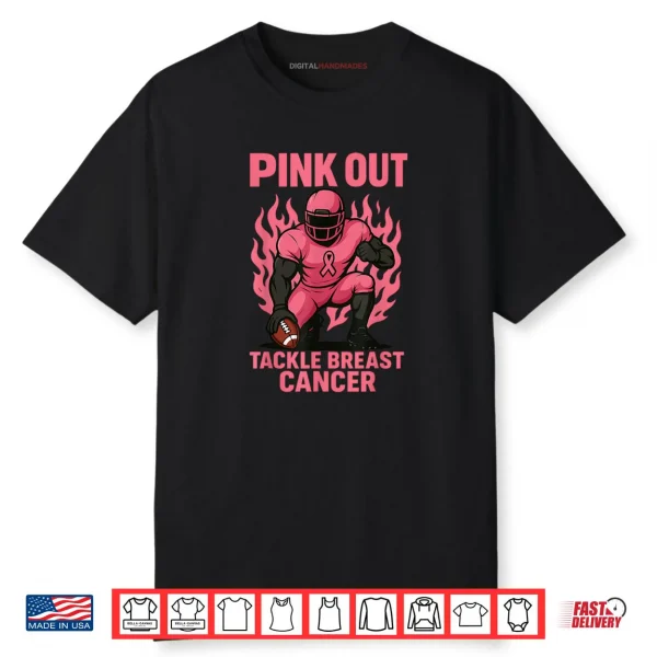 Pink Out Tackle Football Breast Cancer Awareness Shirt