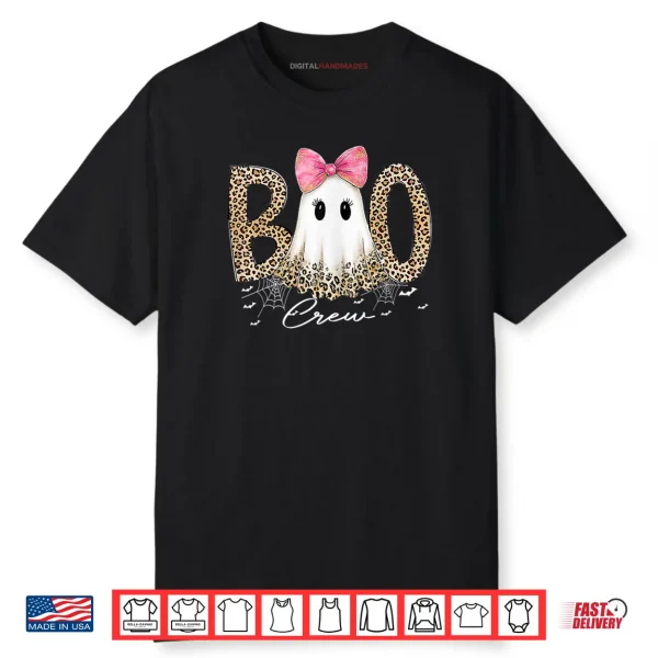 Preppy Leopard Boo Boo Crew Ghost Halloween Shirt