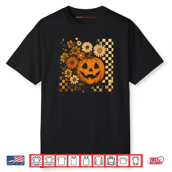 Pumpkin Sunflower Daisy Thanksgiving Halloween Fall Shirt