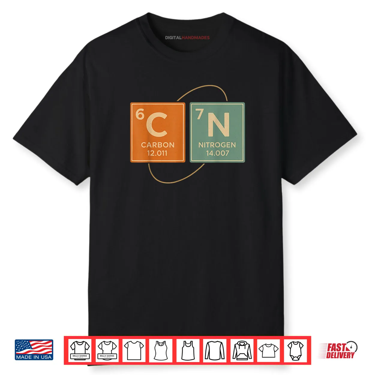 Retro Funny 6 7 Carbon Nitrogen Periodic Shirt Retro Funny 6 7 Carbon Nitrogen Periodic Shirt