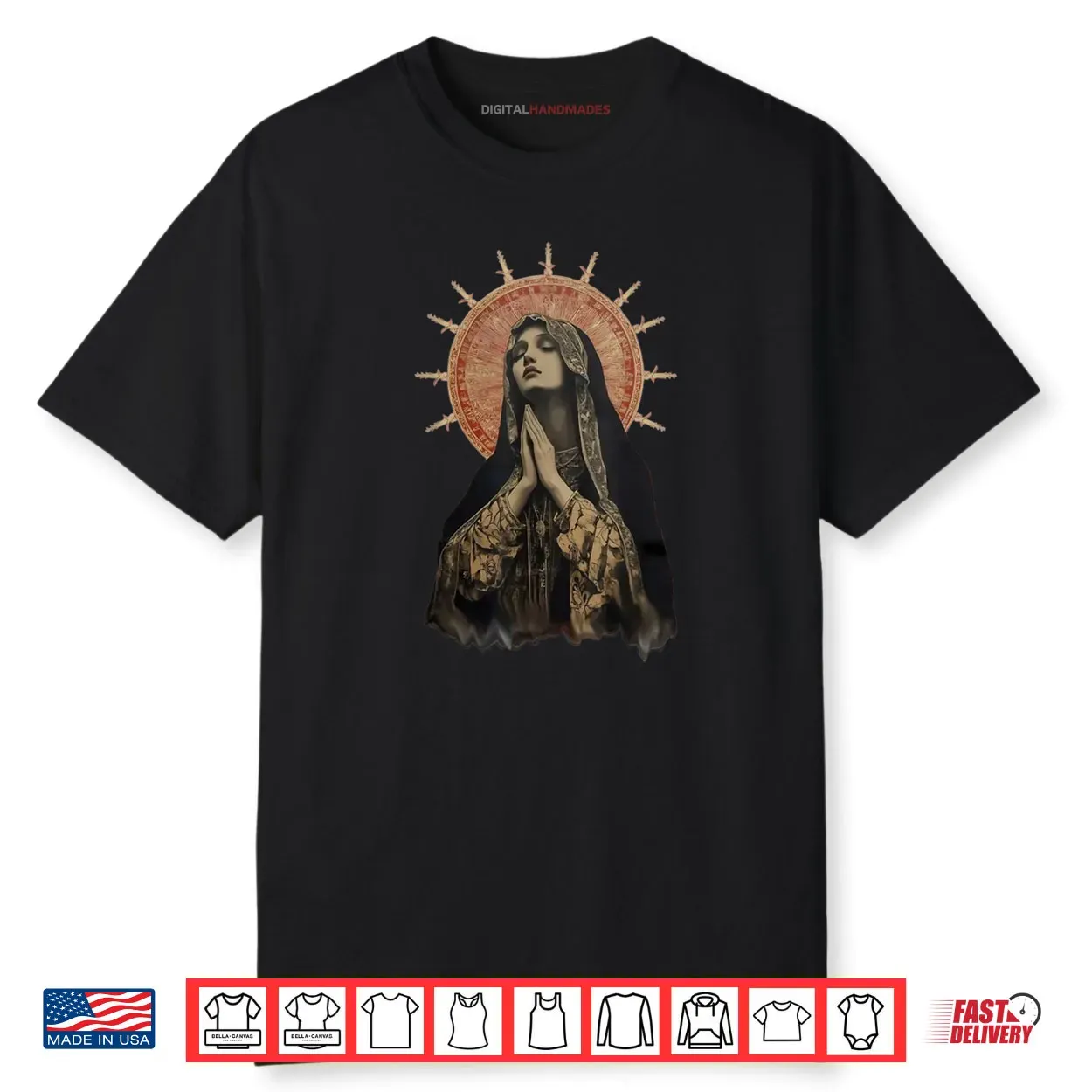 Stained Glass Madonna Prayer Faith Shirt Stained Glass Madonna Prayer Faith Shirt