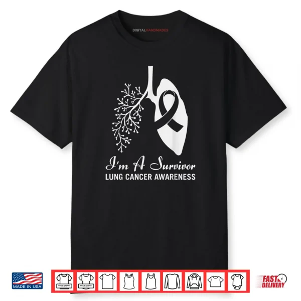 Survivor Lung Cancer Month Awareness White Ribbon Support Shirt