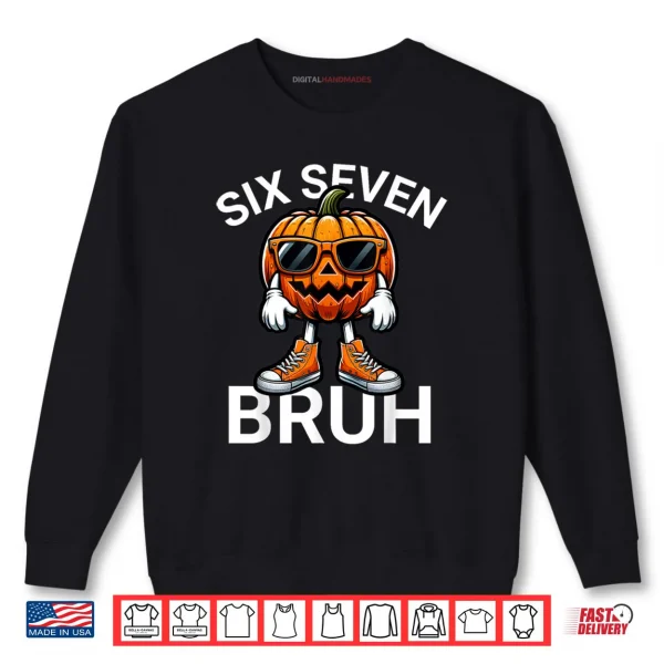 Sweatshirt 67 Halloween Funny Six Seven Meme Brainrot Pumpkin Shirt
