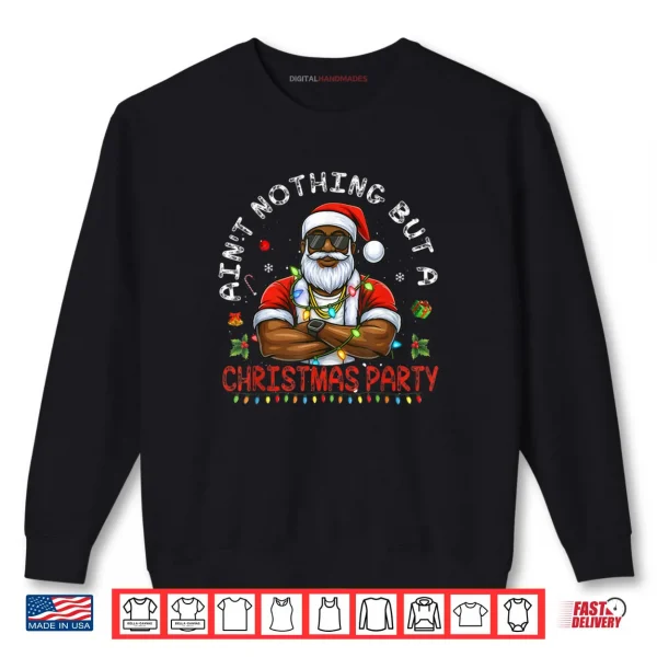 Sweatshirt African American Santa Claus Christmas Pajama Shirt