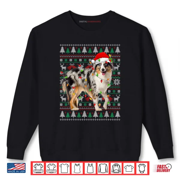 Sweatshirt Australian Shepherd Dog Christmas Ugly Sweater Santa Xmas Shirt
