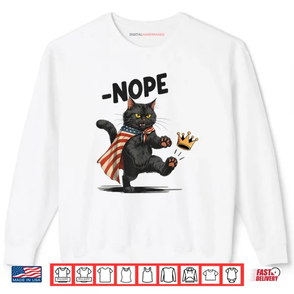 Sweatshirt Black Cat No Kings October 18 No Kings Day Shirt