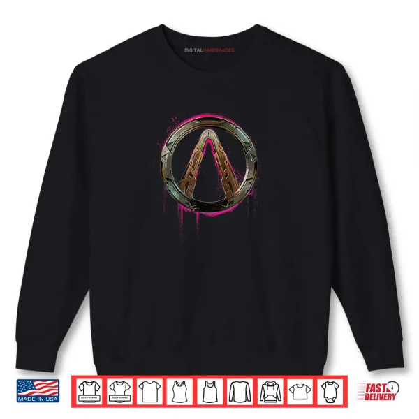 Sweatshirt Borderlands 4 Graffiti Vault Logo Pink Glow Video Game Shirt