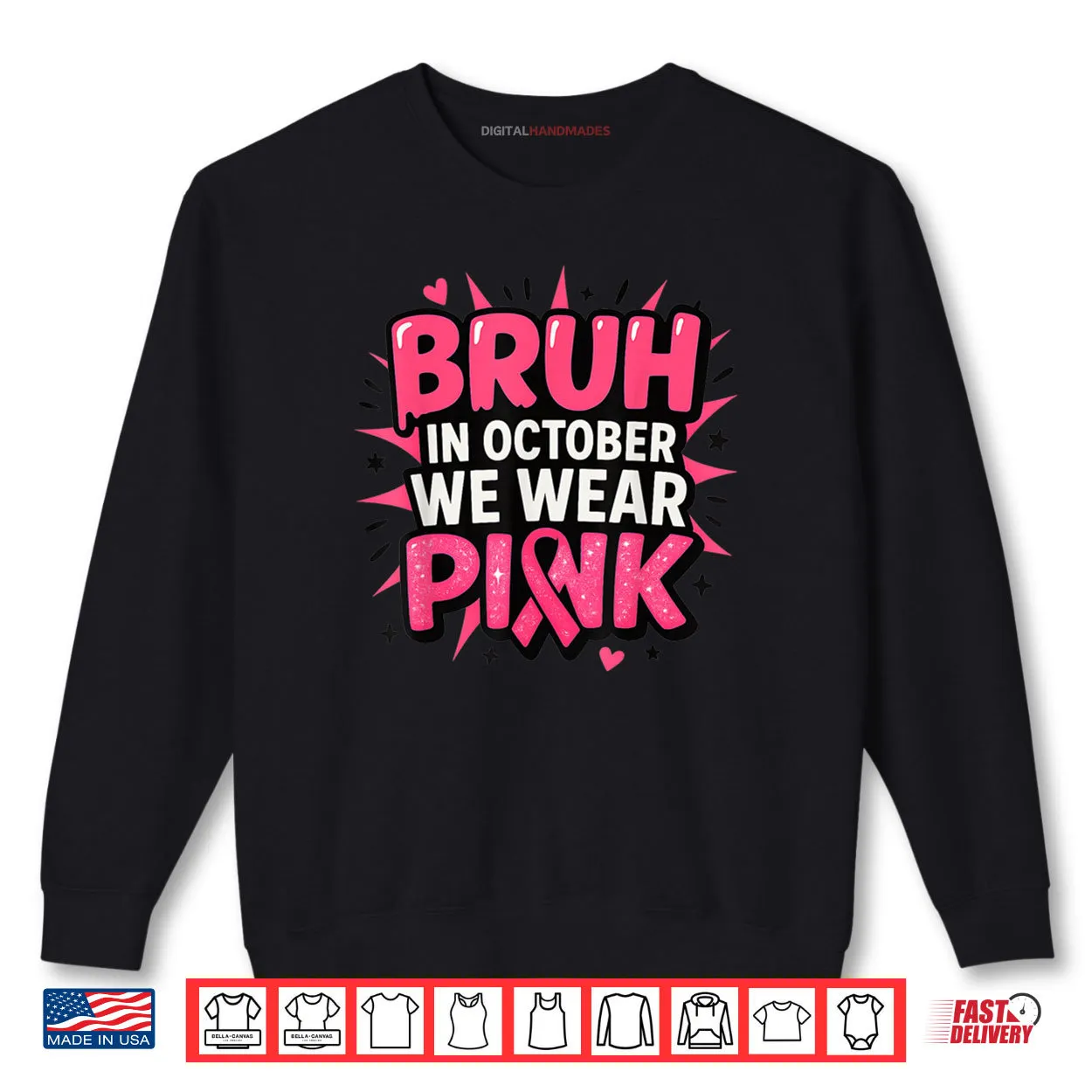 Breast Cancer Awareness Kids Boys Bruh in October Wear Pink Shirt Breast Cancer Awareness Kids Boys Bruh in October Wear Pink Shirt