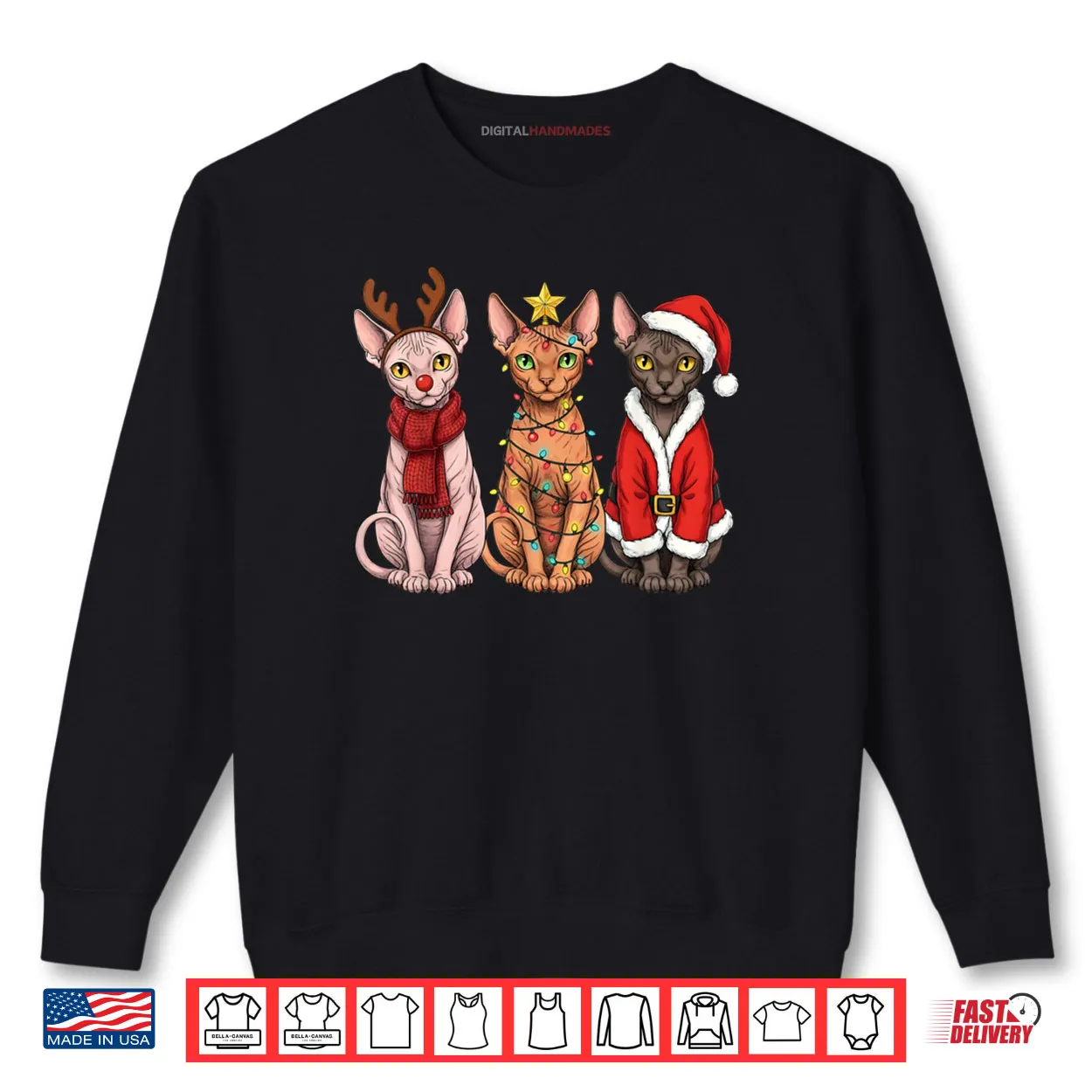 Christmas Sphynx Cat Santa Reindeer Shirt Christmas Sphynx Cat Santa Reindeer Shirt