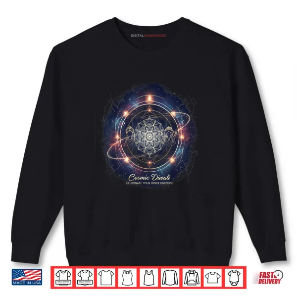 Sweatshirt Cosmic Diwali Mandala Meditation Spiritual Festive Shirt