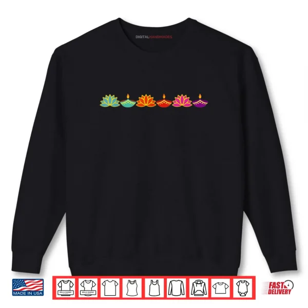 Sweatshirt Diwali Hindu Festival Lights Rangoli Diya Colorful Festive Shirt