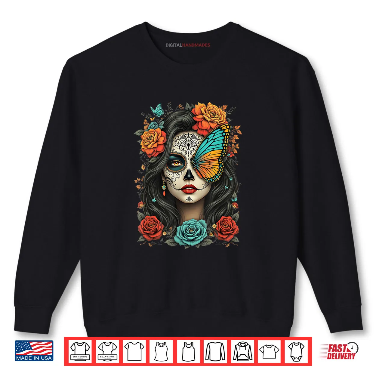 Floral Sugar Skull Day of The Dead Dia de Los Muertos Shirt Floral Sugar Skull Day of The Dead Dia de Los Muertos Shirt