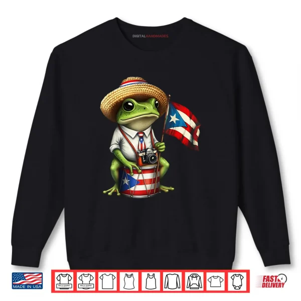 Sweatshirt Frog Puerto Rico Flag Taino Boricua Cultural Heritage Shirt