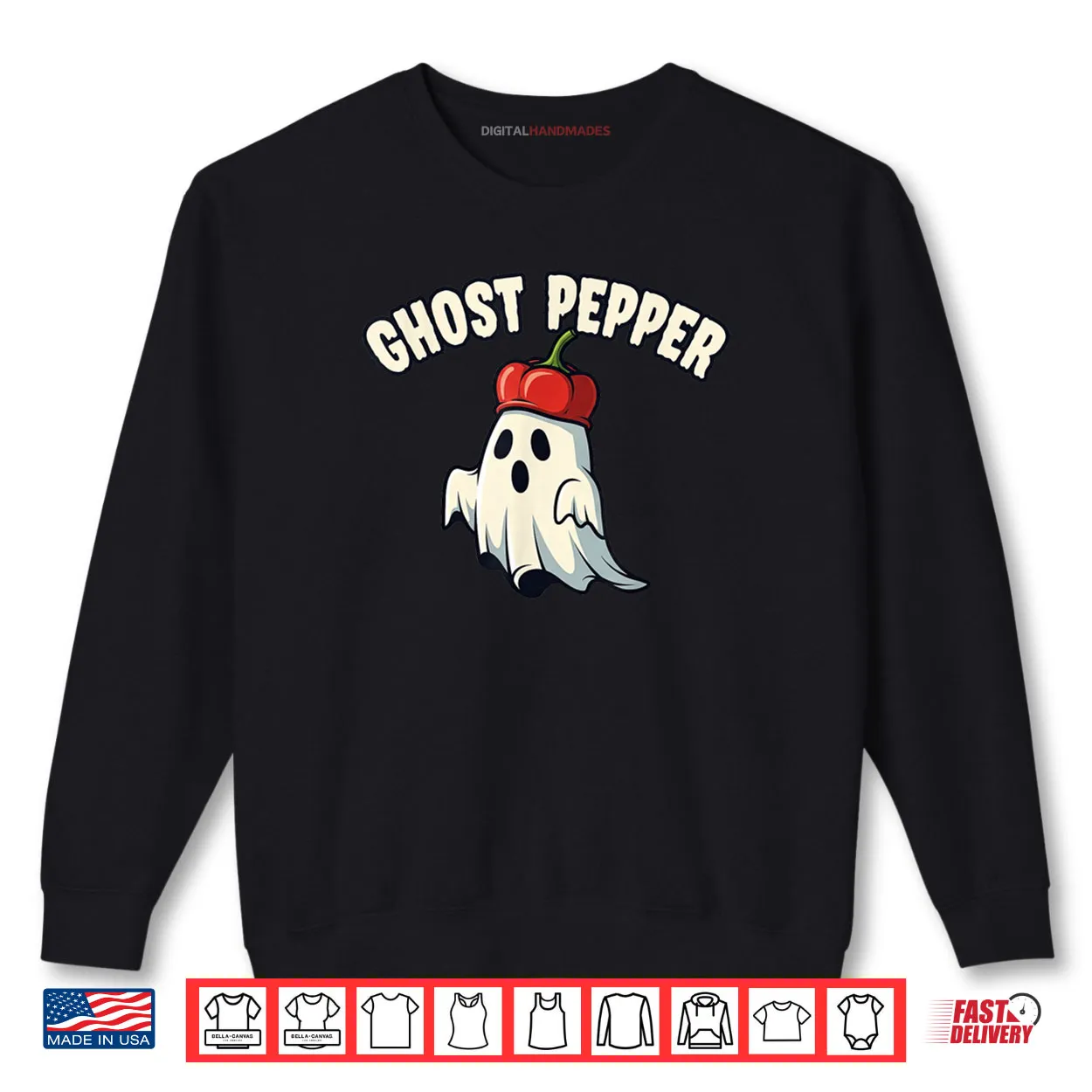 Ghost Pepper Spicy Food Halloween Pun Shirt Ghost Pepper Spicy Food Halloween Pun Shirt
