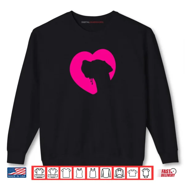Sweatshirt Greatdanedog Profile Heart Pink Shirt