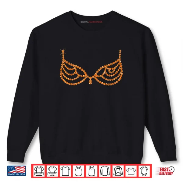 Sweatshirt Halloween Orange Bra Design Costume Show Shirt