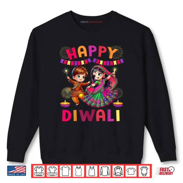 Sweatshirt Happy Diwali Festival Lights Matching Indian Family Couples Shirt