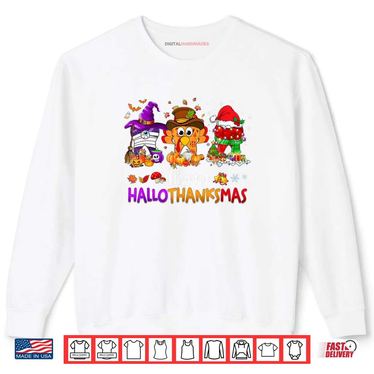 Happy Hallothanksmas Dental Halloween Thanksgiving Christmas Shirt Happy Hallothanksmas Dental Halloween Thanksgiving Christmas Shirt